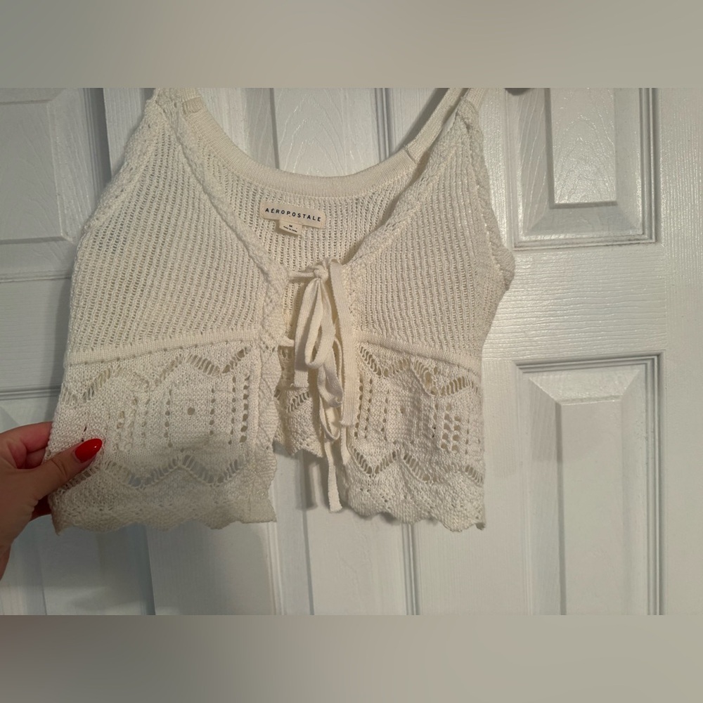 Crotchet cropped shirt